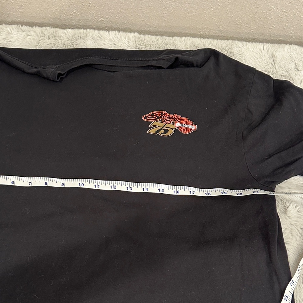 Harley Davidson Sturgis 75th Tee XL Black Graphic Biker Shirt - Picture 8 of 9
